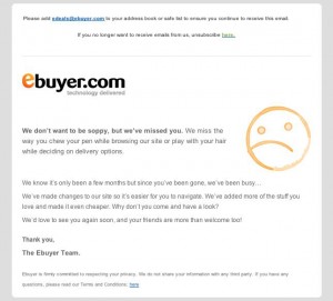 ebuyer customer retention email