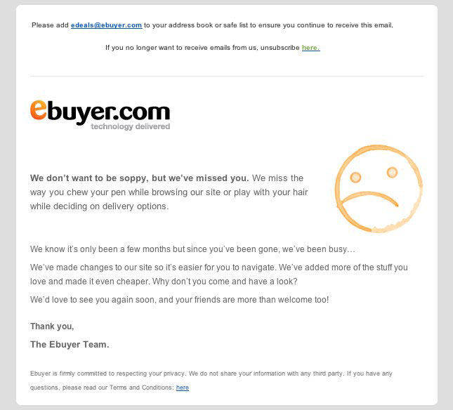 ebuyer customer retention email